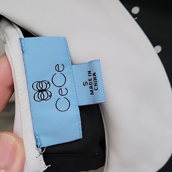 CeCe Long-Sleeved Peter Pan Collared Polka-dot Blouse - Picture 2 of 6